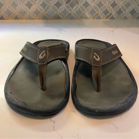 OluKai Ohana Men's Dark Grey Flip-Flops Size 7 - Picture 4 of 11